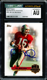 Joe Montana Autographed 2012 Topps QB Immortals Card #QI-JM San Francisco 49ers CGC x JSA Stock #254427