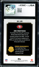 Joe Montana Autographed 2012 Topps QB Immortals Card #QI-JM San Francisco 49ers CGC x JSA Stock #254427