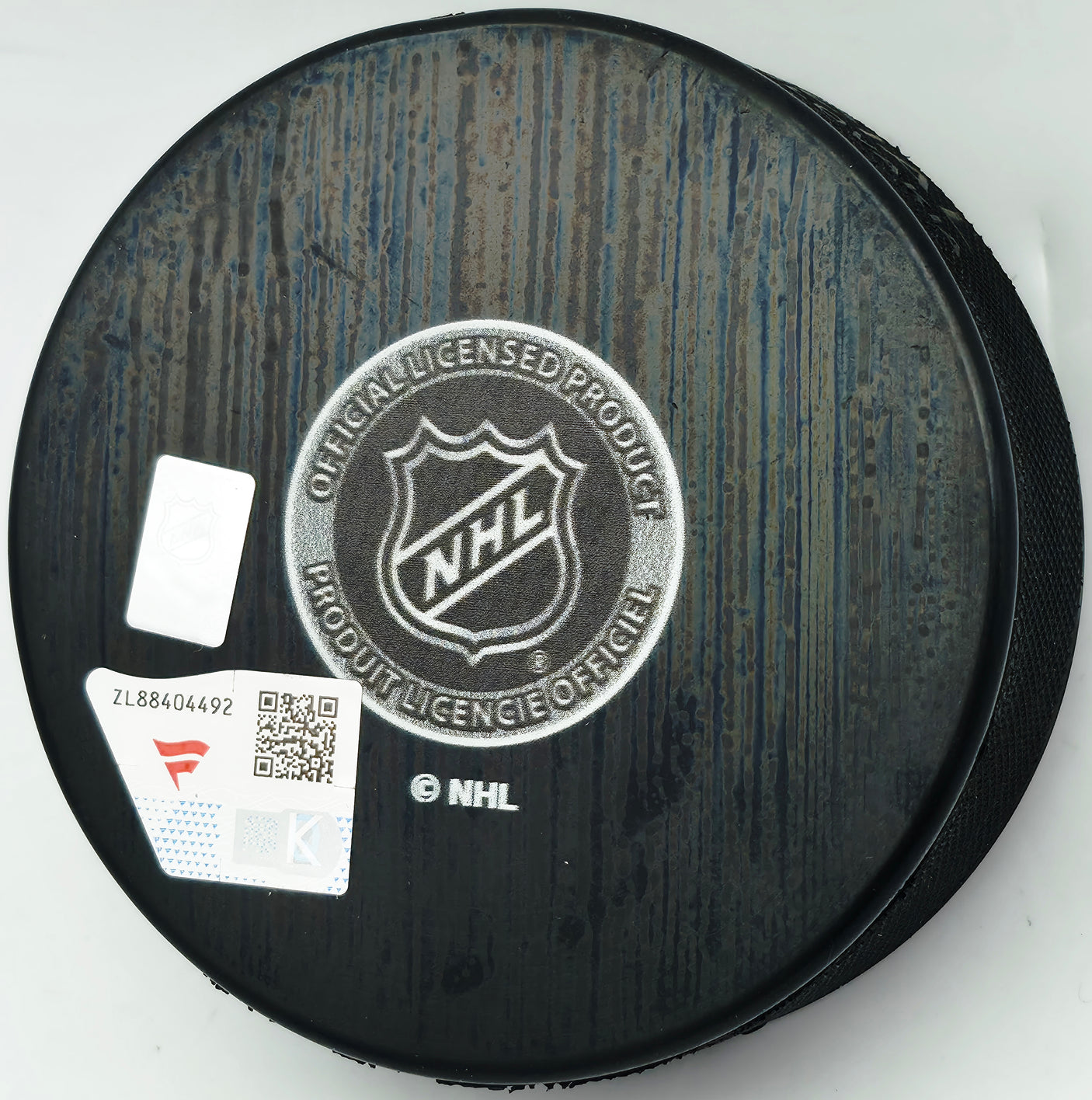 Macklin Celebrini Autographed Official San Jose Sharks Logo Hockey Puck "NHL Debut 10-10-24" Fanatics Holo Stock #256807