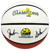 Jack Sikma Autographed 1978-79 Seattle Supersonics NBA Champions Logo Basketball MCS Holo Stock #256740