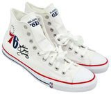 Julius "Dr. J" Erving Autographed White All Star Philadelphia 76ers Logo Converse Shoes Size 16 Beckett BAS QR Stock #256802
