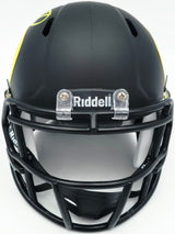 Tez Johnson Autographed Oregon Ducks Matte Black Speed Mini Helmet JSA Witness Stock #256796