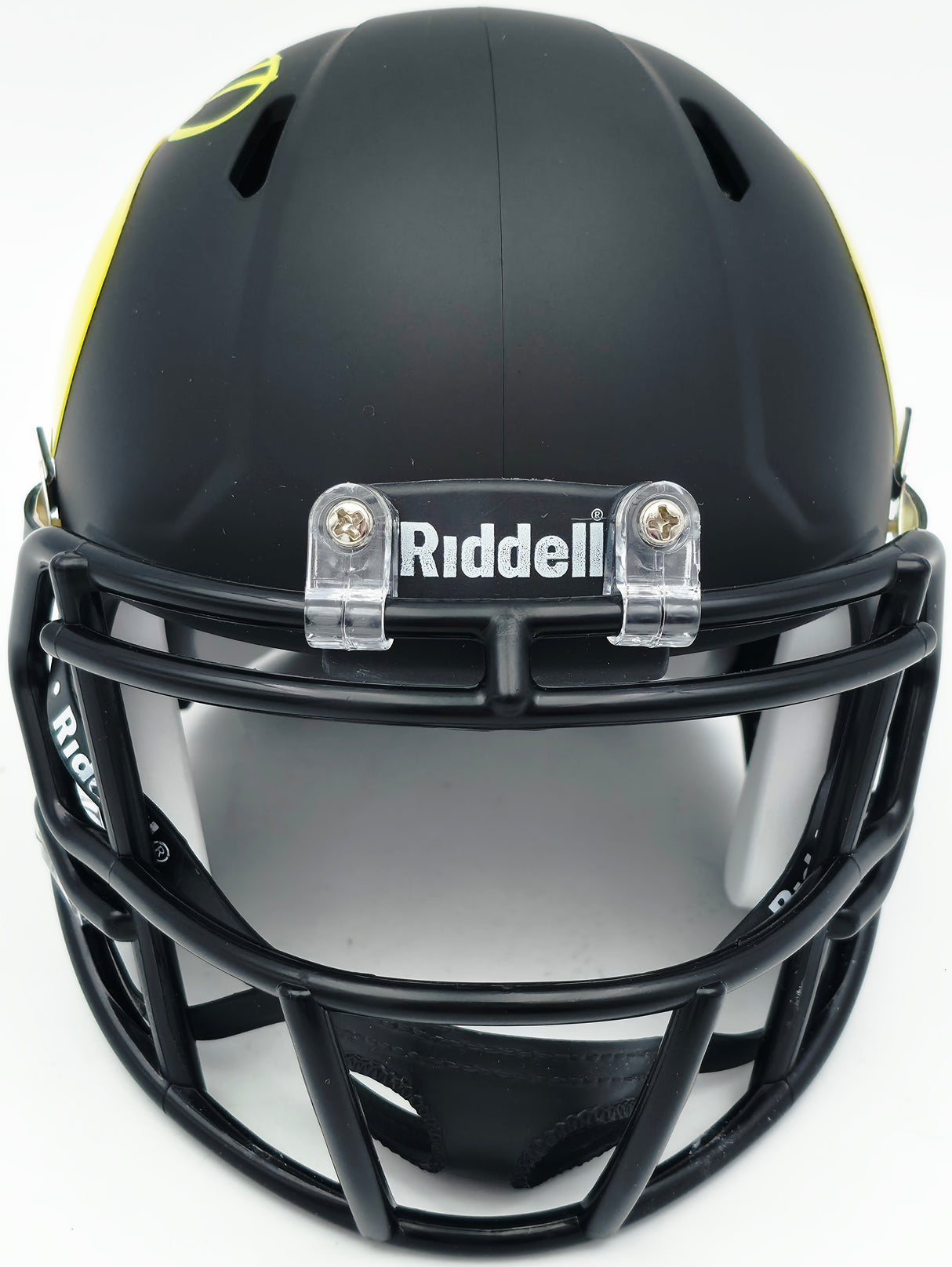 Tez Johnson Autographed Oregon Ducks Matte Black Speed Mini Helmet JSA Witness Stock #256796