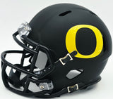 Tez Johnson Autographed Oregon Ducks Matte Black Speed Mini Helmet JSA Witness Stock #256796