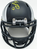 Tez Johnson Autographed Oregon Ducks Matte Black Speed Mini Helmet JSA Witness Stock #256797