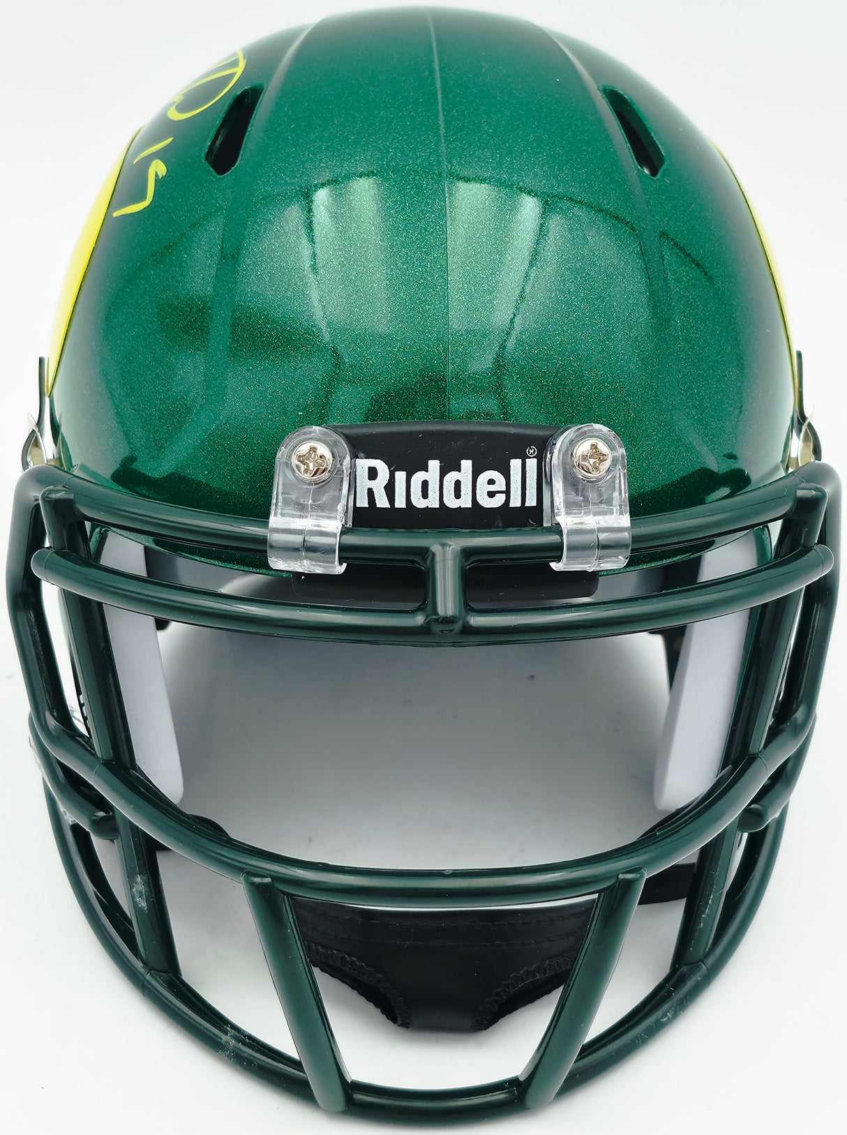 Tez Johnson Autographed Oregon Ducks Green Speed Mini Helmet JSA Witness Stock #256798