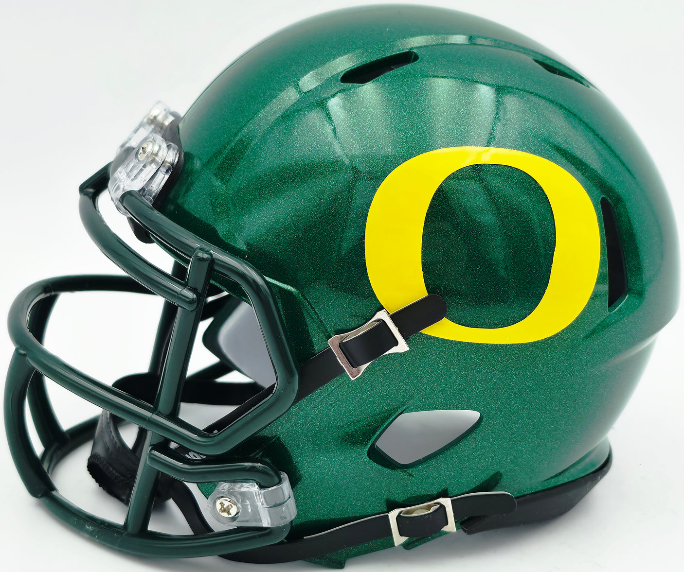 Tez Johnson Autographed Oregon Ducks Green Speed Mini Helmet JSA Witness Stock #256798