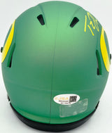 Tez Johnson Autographed Oregon Ducks Apple Green Speed Mini Helmet JSA Witness Stock #256800