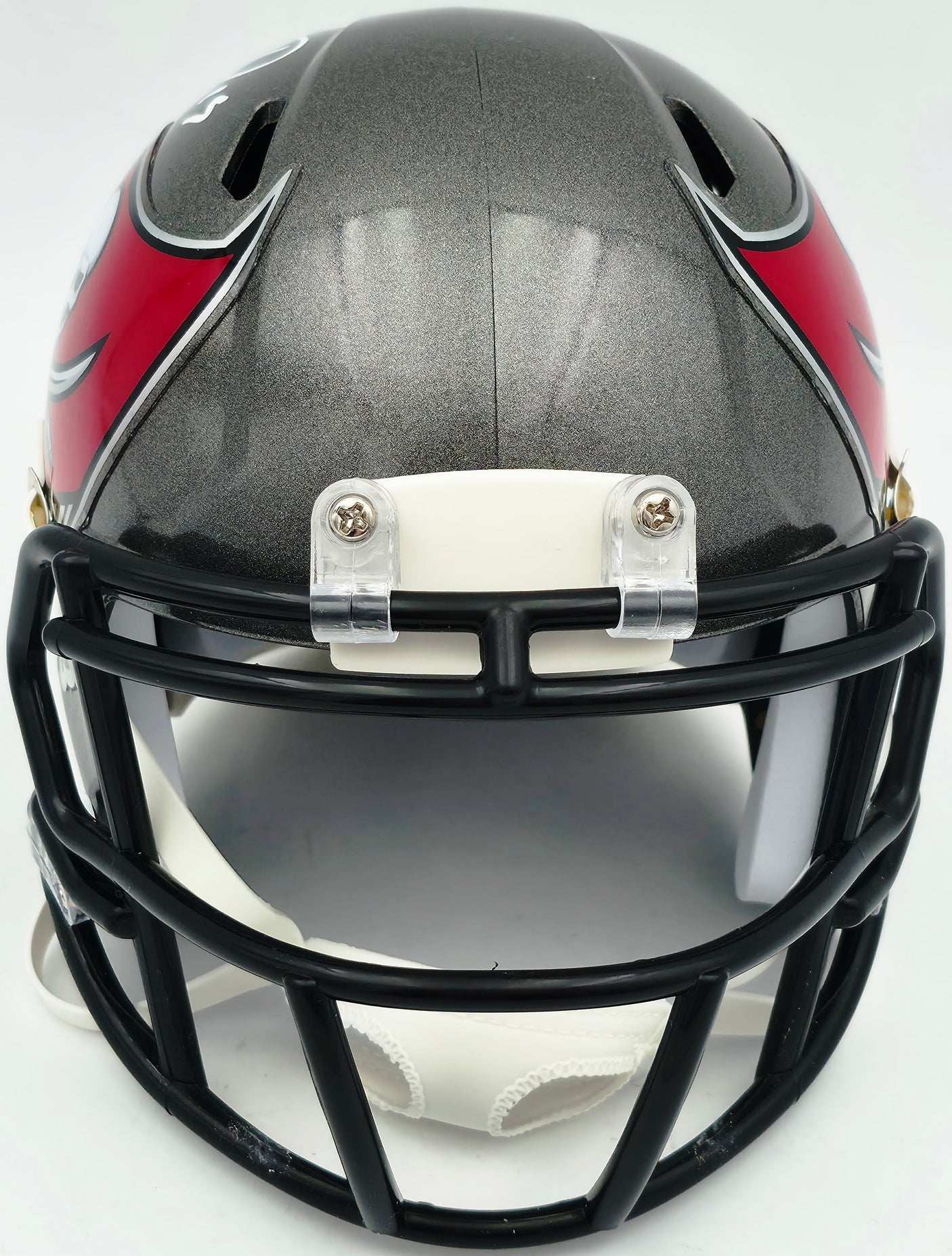 Tez Johnson Autographed Tampa Bay Buccaneers Silver Speed Mini Helmet JSA Witness Stock #256801