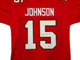 Tampa Bay Buccaneers Tez Johnson Autographed Red Jersey JSA Witness Stock #256793