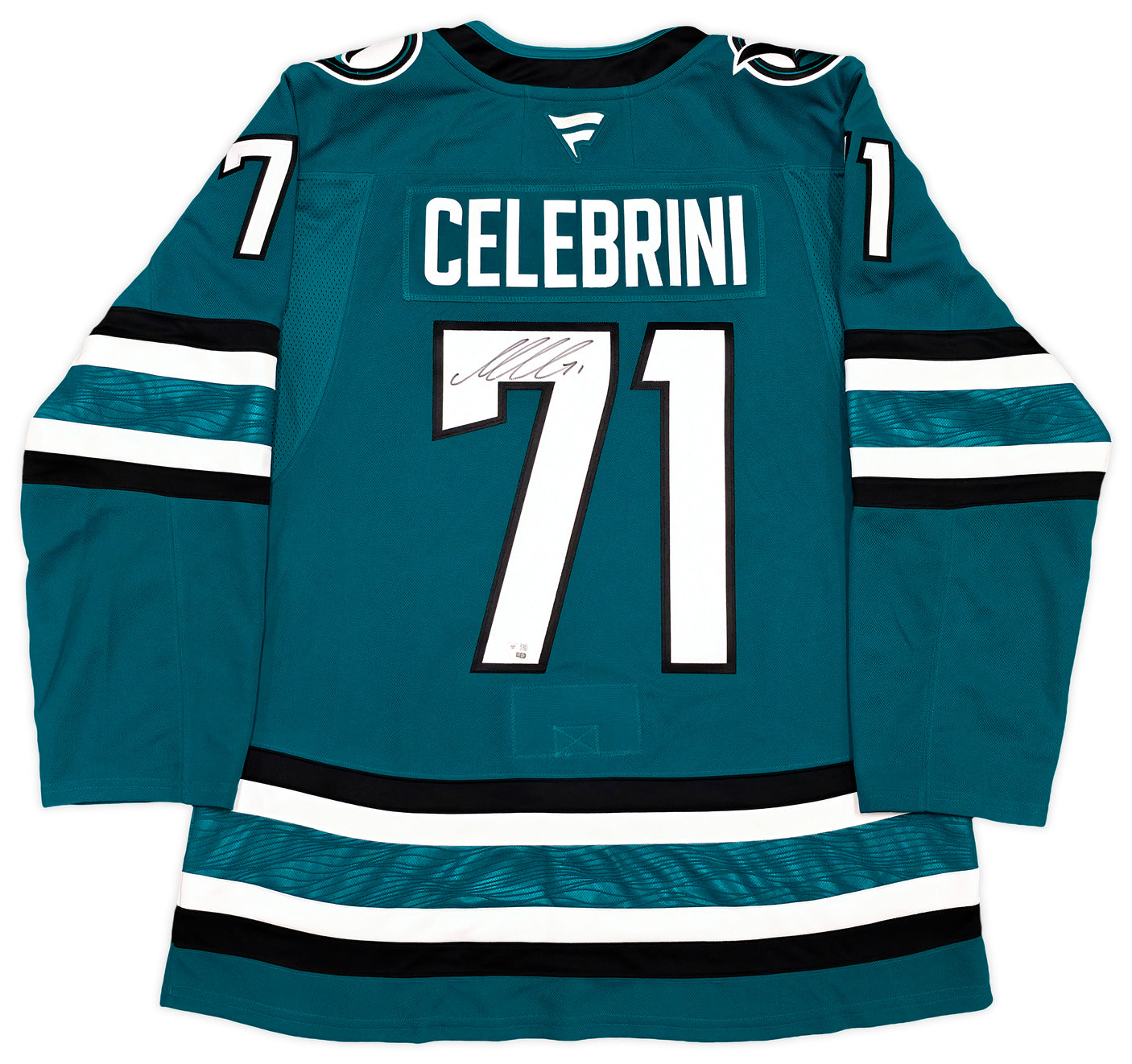 San Jose Sharks Macklin Celebrini Autographed Teal Fanatics Authentic Premium Jersey Size 54 Fanatics Holo Stock #256804