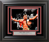 Mike Tyson Autographed Framed 11x14 Photo With Belts Beckett BAS QR Stock #256663