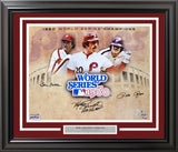 Mike Schmidt, Pete Rose & Steve Carlton Autographed Framed 16x20 Photo 1980 World Series Champion Philadelphia Phillies MLB Holo Stock #256668