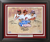 Mike Schmidt, Pete Rose & Steve Carlton Autographed Framed 16x20 Photo 1980 World Series Champion Philadelphia Phillies MLB Holo Stock #256668