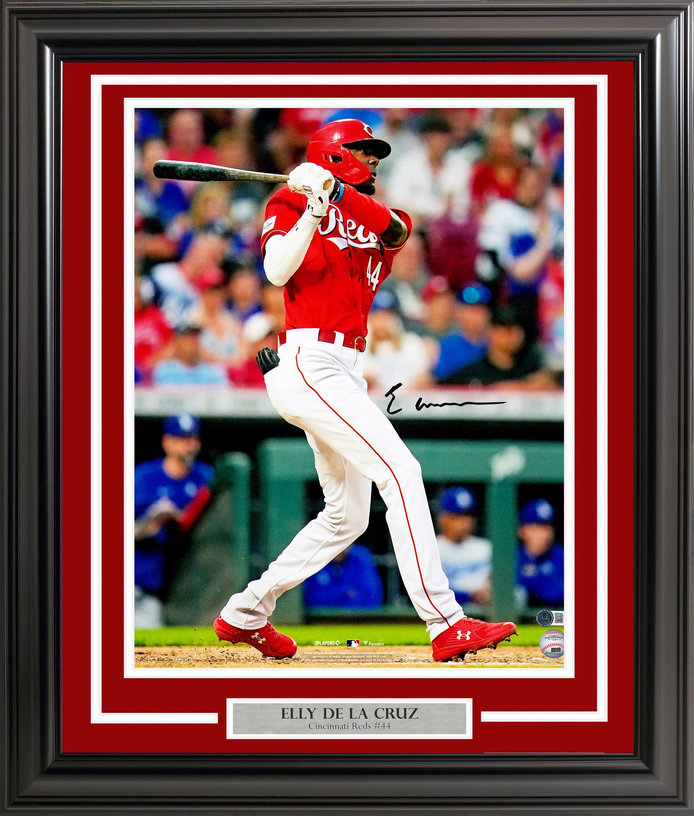 Elly De La Cruz Autographed Framed 16x20 Photo Cincinnati Reds Beckett BAS Witness Stock #256673