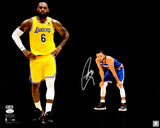 Stephen Curry Autographed Framed 16x20 Photo Golden State Warriors vs. LeBron James JSA Stock #256678
