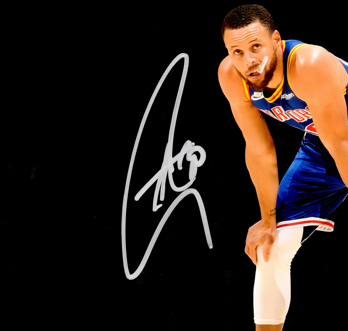 Stephen Curry Autographed Framed 16x20 Photo Golden State Warriors vs. LeBron James JSA Stock #256678