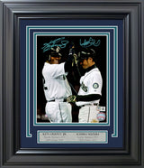 Ichiro Suzuki & Ken Griffey Jr. Autographed Framed 8x10 Photo Seattle Mariners Beckett BAS Witness Stock #256685