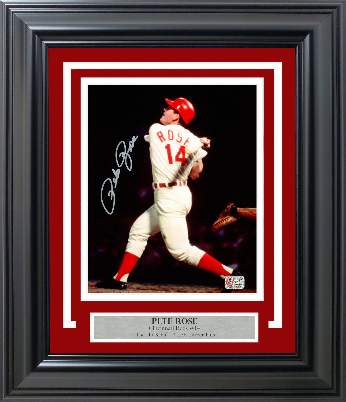 Pete Rose Autographed Framed 8x10 Photo Cincinnati Reds PR Holo Stock #256691
