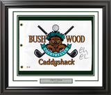 Chevy Chase Autographed Framed White Caddyshack Golf Pin Flag Beckett BAS Witness Stock #256694