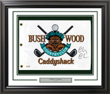 Chevy Chase Autographed Framed White Caddyshack Golf Pin Flag Beckett BAS Witness Stock #256694