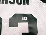 Michigan State Spartans Magic Johnson Autographed White Authentic Mitchell & Ness 1978-79 College Vault Jersey Size L Beckett BAS Witness Stock #256713