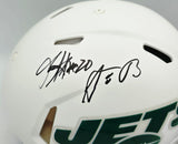 Aaron Rodgers & Breece Hall Autographed New York Jets Flat Matte White Full Size Speed Authentic Helmet Fanatics Holo Stock #257006
