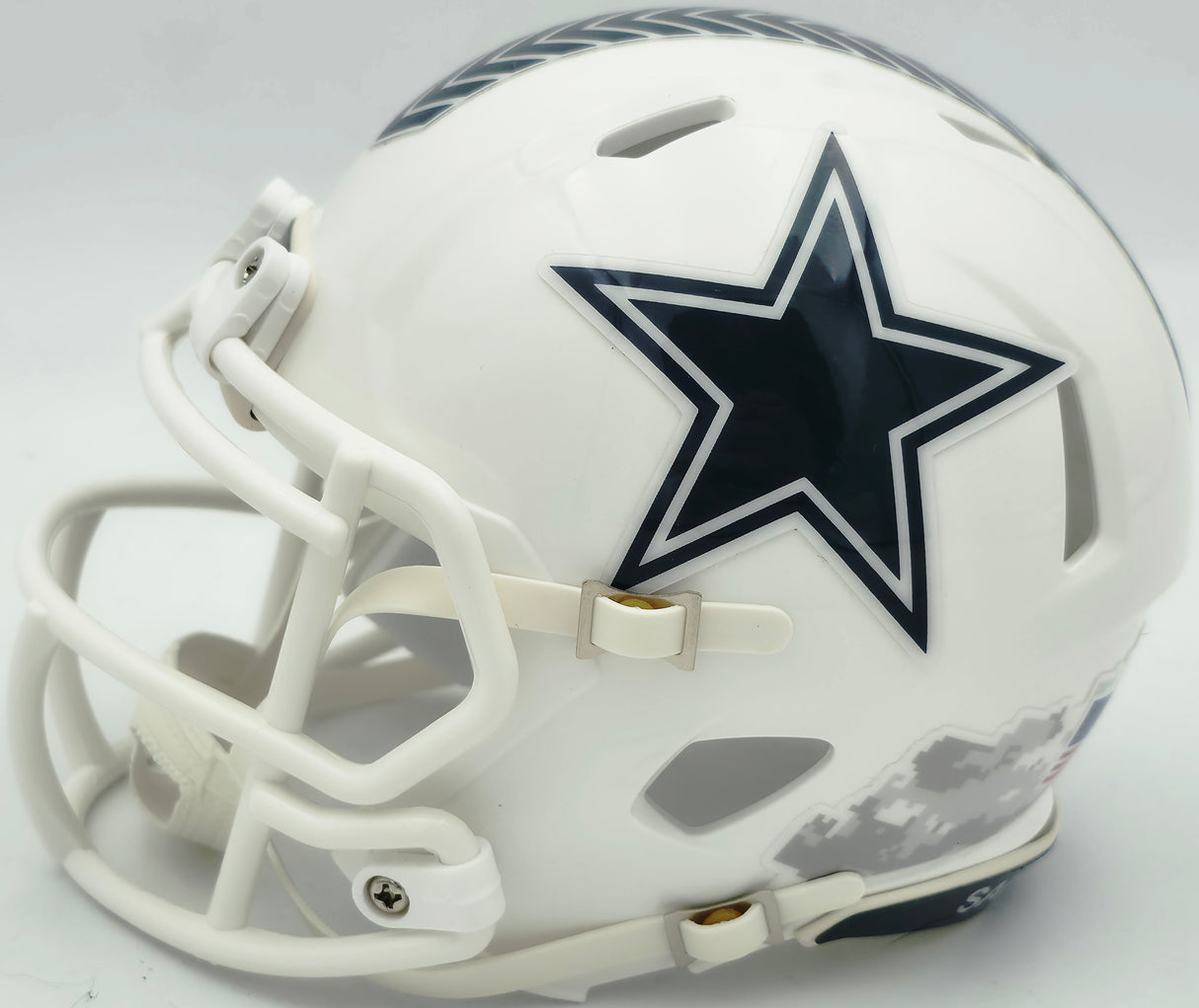 Micah Parson Autographed Dallas Cowboys White Salute To Service Speed Mini Helmet Fanatics Holo Stock #256992