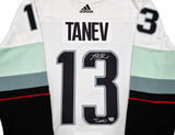 Seattle Kraken Brandon Tanev Autographed White Adidas Authentic Primegreen Inaugural Season Jersey Size 54 "Turbo" Fanatics Holo Stock #257012