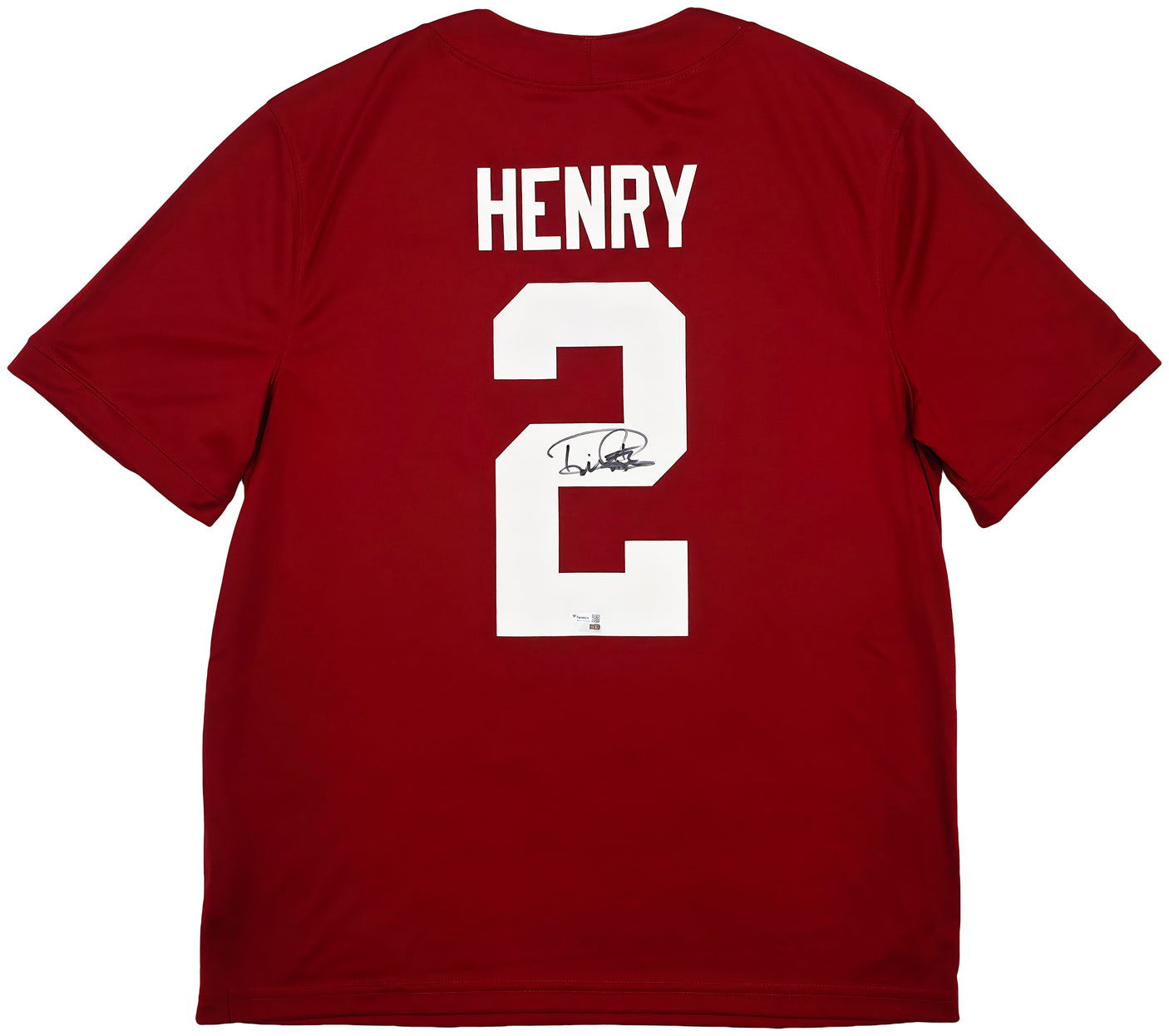 Alabama Crimson Tide Derrick Henry Autographed Red Nike Jersey Size L Fanatics Holo Stock #257001