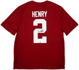 Alabama Crimson Tide Derrick Henry Autographed Red Nike Jersey Size L Fanatics Holo Stock #257001