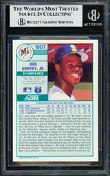 Ken Griffey Jr. Autographed 1989 Score Traded Rookie Card #100T Seattle Mariners Beckett BAS Stock #257222