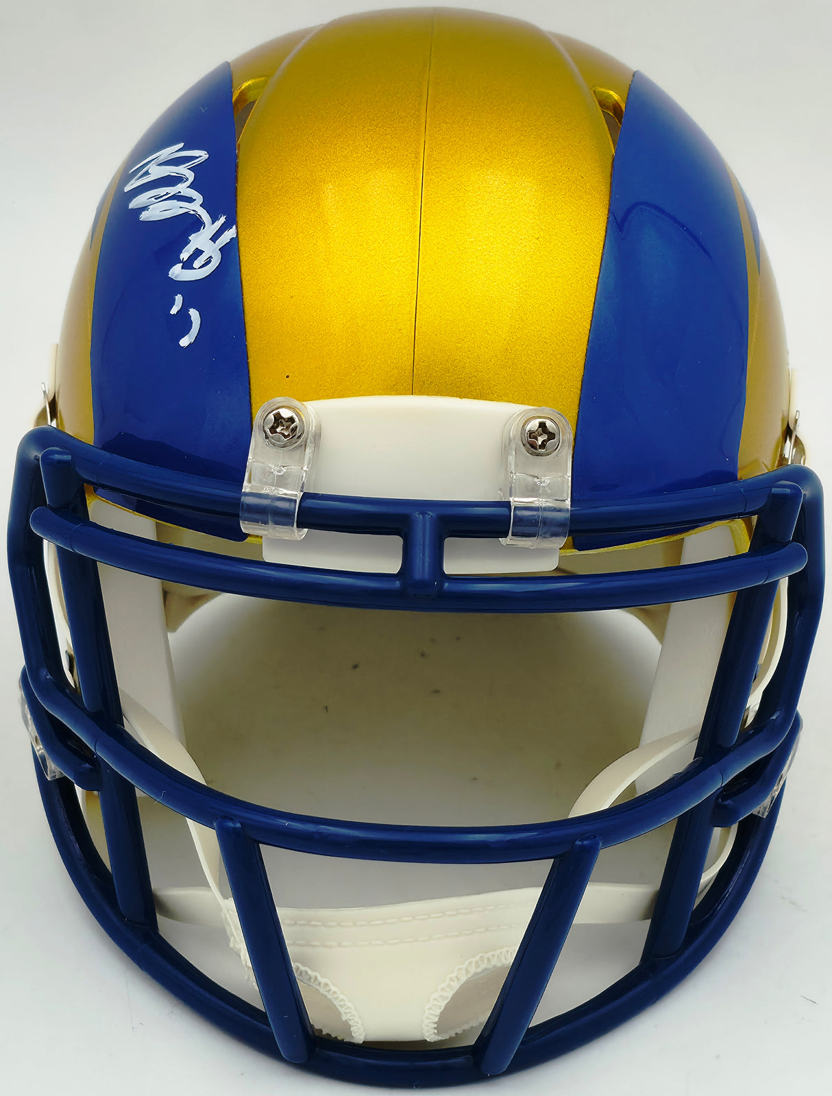 Davante Adams Autographed Los Angeles Rams Flash Yellow Speed Mini Helmet Beckett BAS Witness Stock #257215