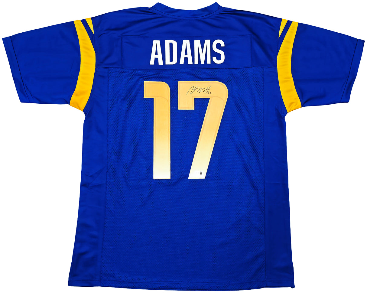 Los Angeles Rams Davante Adams Autographed Blue Jersey Beckett BAS Witness Stock #257216