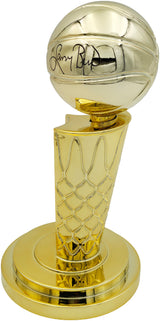 Larry Bird Autographed Gold Fanatics Mini Trophy Boston Celtics "18x Champ" Box Plaque Beckett BAS Witness Stock #256921
