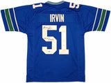 Seattle Seahawks Bruce Irvin Autographed Blue Throwback Jersey "SB XLVIII Champs" MCS Holo Stock #257839