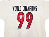1999 Team USA Women's Soccer World Cup Champions Autographed White Jersey With 8 Signatures Including Hamm & Chastain Beckett BAS Witness Stock #257834
