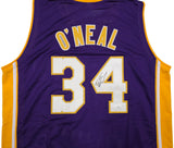 Los Angeles Lakers Shaquille Shaq O'Neal Autographed Purple Jersey JSA Stock #257919