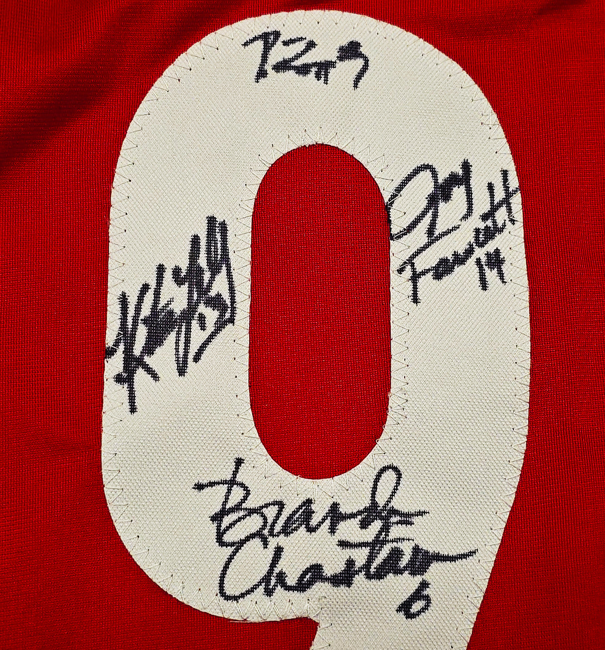 1999 Team USA Women's Soccer World Cup Champions Autographed Red Jersey With 8 Signatures Including Hamm & Chastain Beckett BAS Witness Stock #257833