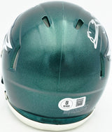 Donovan McNabb Autographed Philadelphia Eagles Green Mini Helmet Beckett BAS Witness Stock #256865
