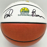 Downtown Fred Brown Autographed 1978-79 NBA Champions Logo Basketball Seattle Supersonics MCS Holo Stock #256895