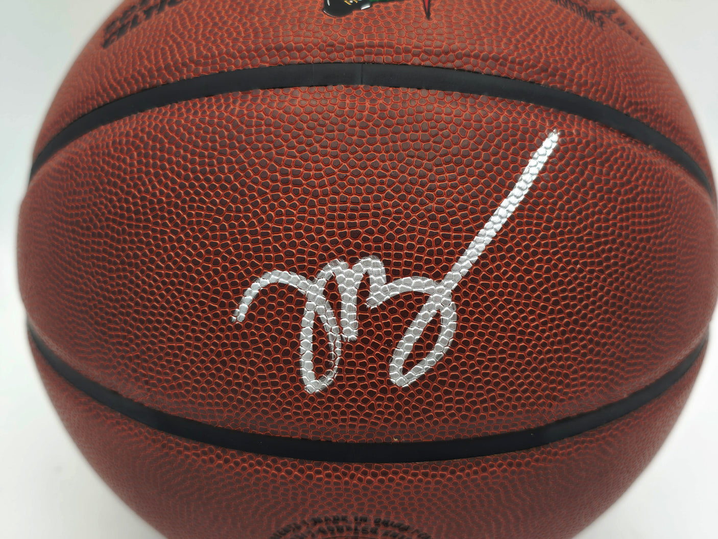 Jaylen Brown Autographed Composite Leather Boston Celtics Logo Basketball Beckett BAS Witness Stock #256842