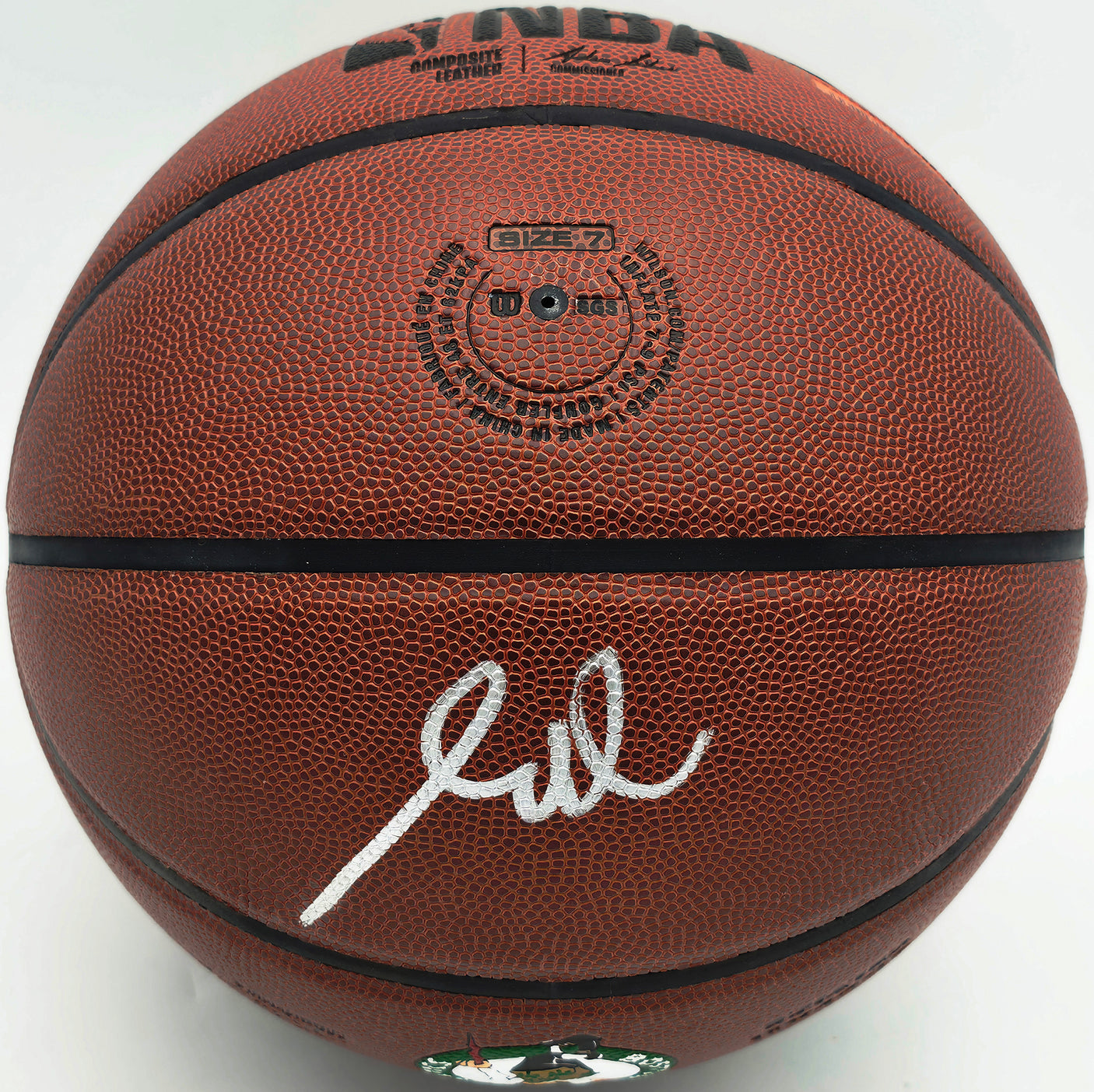 Jaylen Brown Autographed Composite Leather Boston Celtics Logo Basketball Beckett BAS Witness Stock #256842