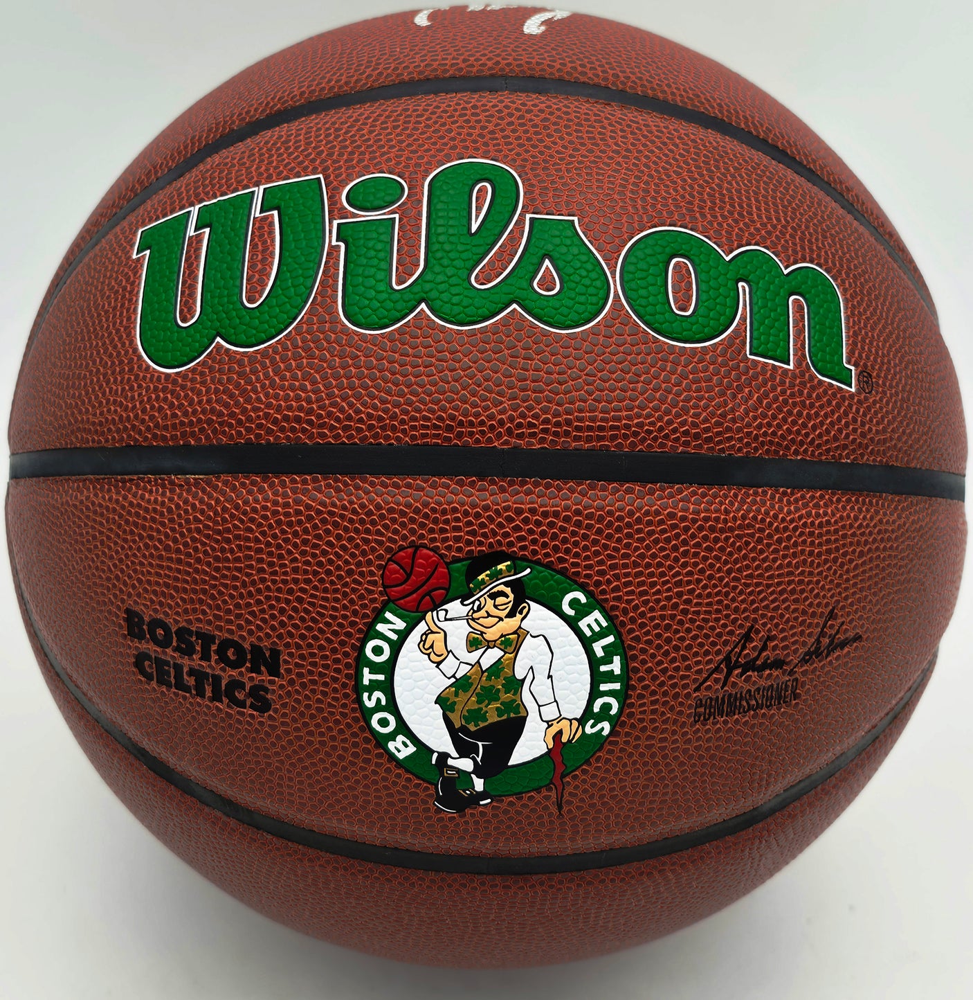 Jaylen Brown Autographed Composite Leather Boston Celtics Logo Basketball Beckett BAS Witness Stock #256843