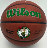 Jaylen Brown Autographed Composite Leather Boston Celtics Logo Basketball Beckett BAS Witness Stock #256843