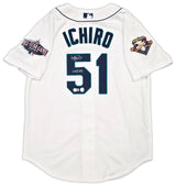 Seattle Mariners Ichiro Suzuki Autographed White Authentic Mitchell & Ness Cooperstown Authentic Collection 2001 ASG Patch Rookie Jersey Size 44 "HOF 25" IS Holo & Beckett BAS Witness Stock #256856