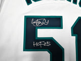 Seattle Mariners Ichiro Suzuki Autographed White Authentic Mitchell & Ness Cooperstown Authentic Collection 2001 ASG Patch Rookie Jersey Size 44 "HOF 25" IS Holo & Beckett BAS Witness Stock #256856