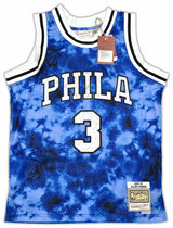 Philadelphia 76ers Allen Iverson Autographed Blue Authentic Mitchell & Ness 1996-97 HWC Swingman Galaxy Jersey Size M Beckett BAS Witness Stock #253620
