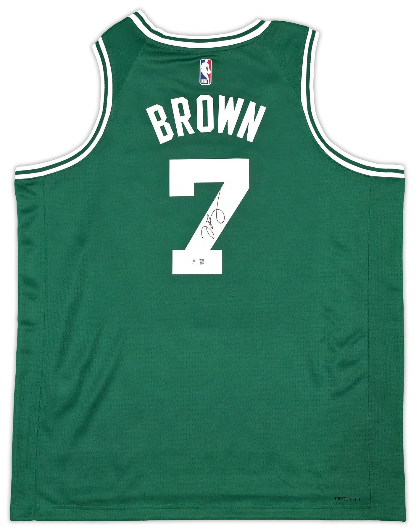 Boston Celtics Jaylen Brown Autographed Green Nike Swingman Icon Edition Jersey Size 52 Beckett BAS Witness Stock #256848