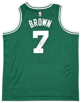 Boston Celtics Jaylen Brown Autographed Green Nike Swingman Icon Edition Jersey Size 52 Beckett BAS Witness Stock #256848